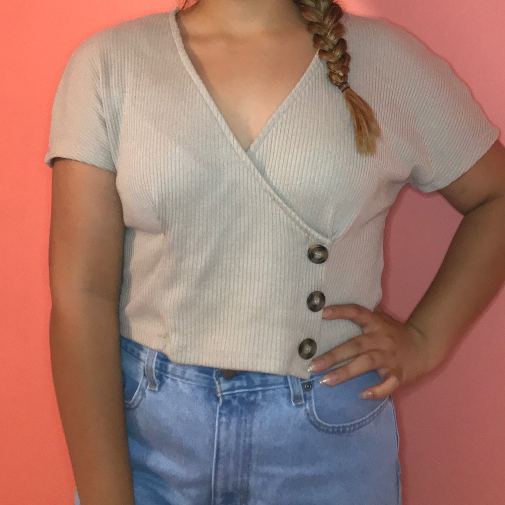 brown/tan cropped top
